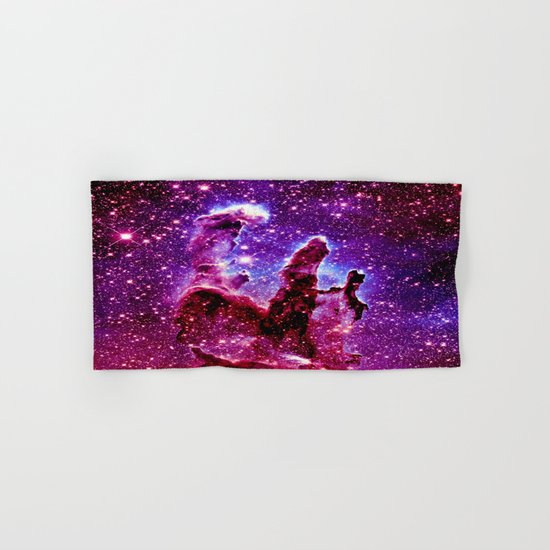 galaxy nebula : Pink & Purple pillars of creation Hand & Bath Towel
