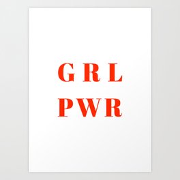 Girl power (white background) Art Print