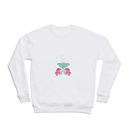 Floral Luna Moth Crewneck Sweatshirt