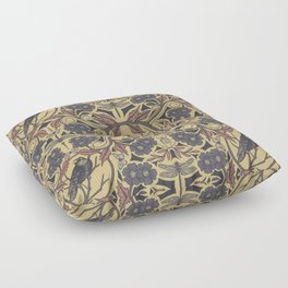 Mauve, Tan & Gray Crow & Dragonfly Floral Floor Pillow
