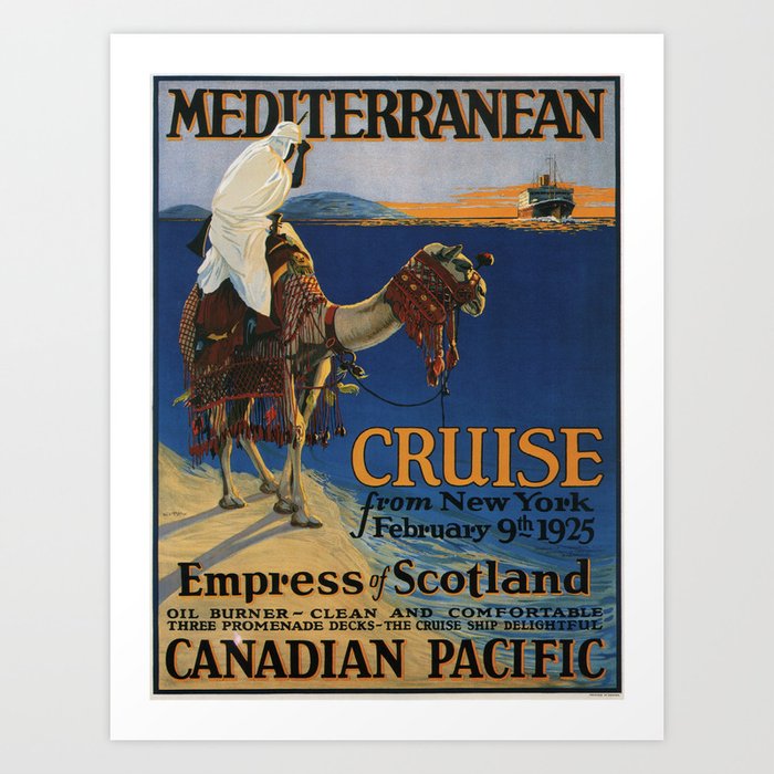 Vintage poster -  Mediterranean Cruises Art Print