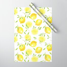 Lemons and leaves  Wrapping Paper