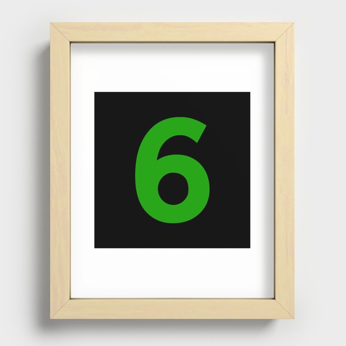 Number 6 (Green & Black) Recessed Framed Print