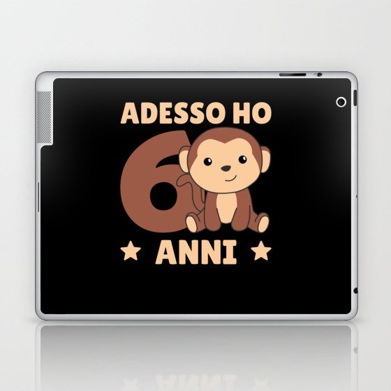 Children 6th Birthday Monkey Adesso Ho 6 Anni Laptop & iPad Skin