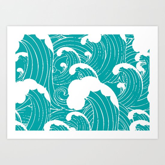 Blue waves Art Print