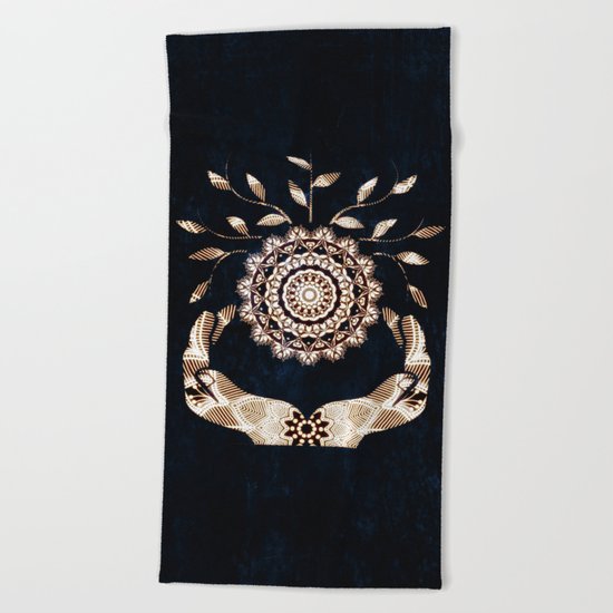 Glowing Soul-Seed Mandala Beach Towel