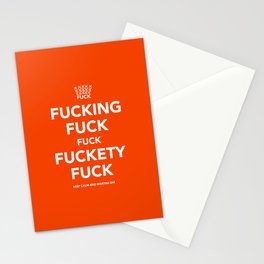 Fucking Fuck Fuck Fuckety Fuck- Orange Stationery Card