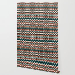 8-Bit Ikat Pattern – Teal & Coral Wallpaper