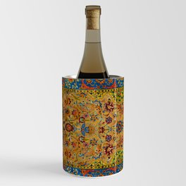 Hereke Vintage Persian Silk Rug Print Wine Chiller