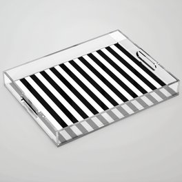 Black and white vertical stripes | Classic cabana Stripe Acrylic Tray