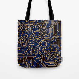 Orange Motherboard Geek Decor Tote Bag