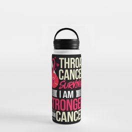 Head and Neck Throat Cancer Ribbon Survivor Water Bottle