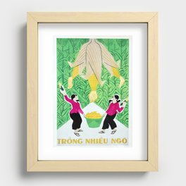 Vietnamese Poster - Growing lots of Corn -Trồng nhiều ngô Recessed Framed Print