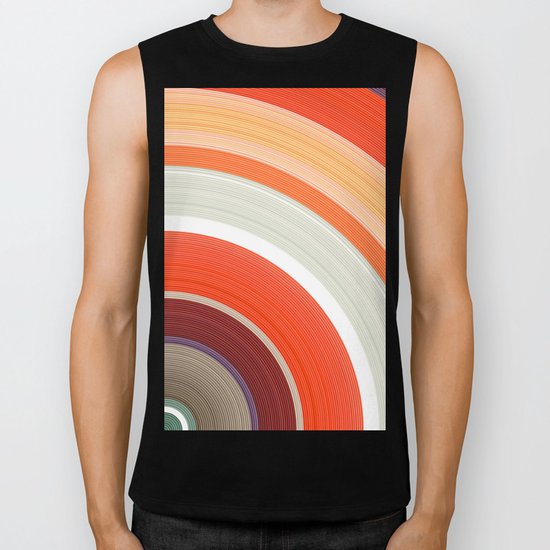 Shades of Orange Rings Biker Tank