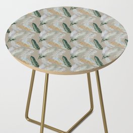 Tropical Palm Leaves Pattern Side Table
