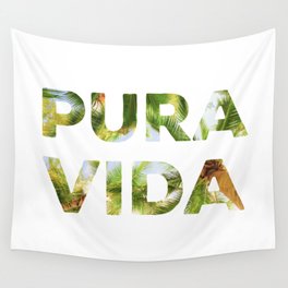 Pura Vida Costa Rica Palm Trees Wall Tapestry