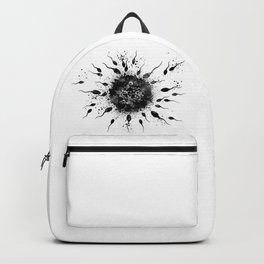 Human Fertilization Egg and Sperm Black and White Backpack