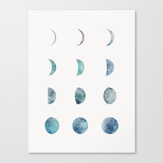 Moon Phases - Light Canvas Print