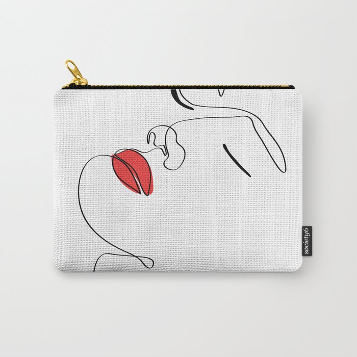 Women with Red Lipstick Carry-All Pouch