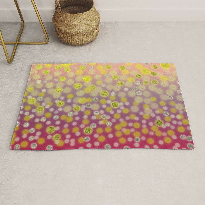 Shiny Gold Silver Dots Purple Pink Ombre Background Rug by ...