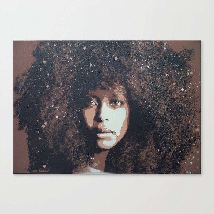 Musician Queen Erykah Badu Stencil Art Unique Painting Canvas