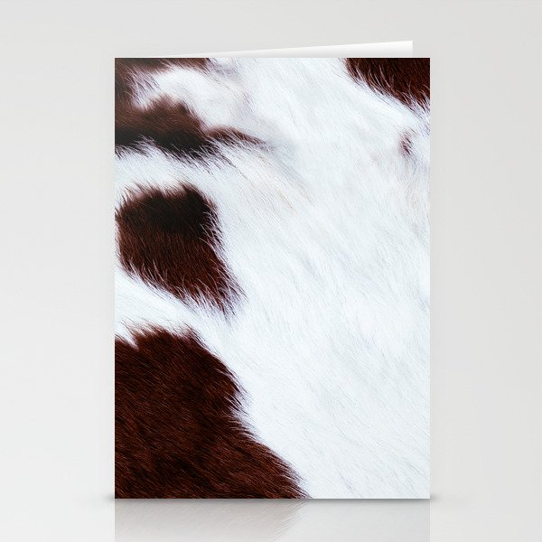 White Cowhide with Brown Spots Stationery Cards