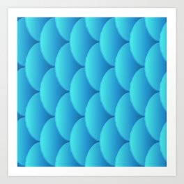Blue Fish Scale Art Print