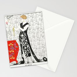 Vintage French Fashion Illustration x Robe du Soir George Barbier Stationery Card