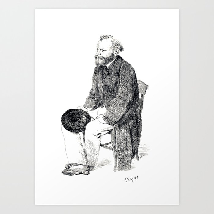 Edgar Degas | Manet Seated Turned to the Left, 1861 Artwork Art Print