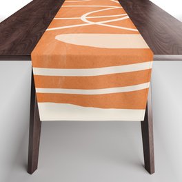 Abstract Face Line Art 14 Table Runner