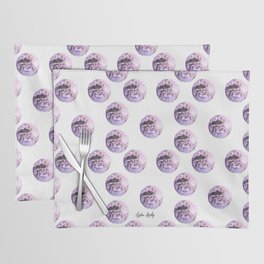 Lets' dance pink disco ball- white/transparent background Placemat