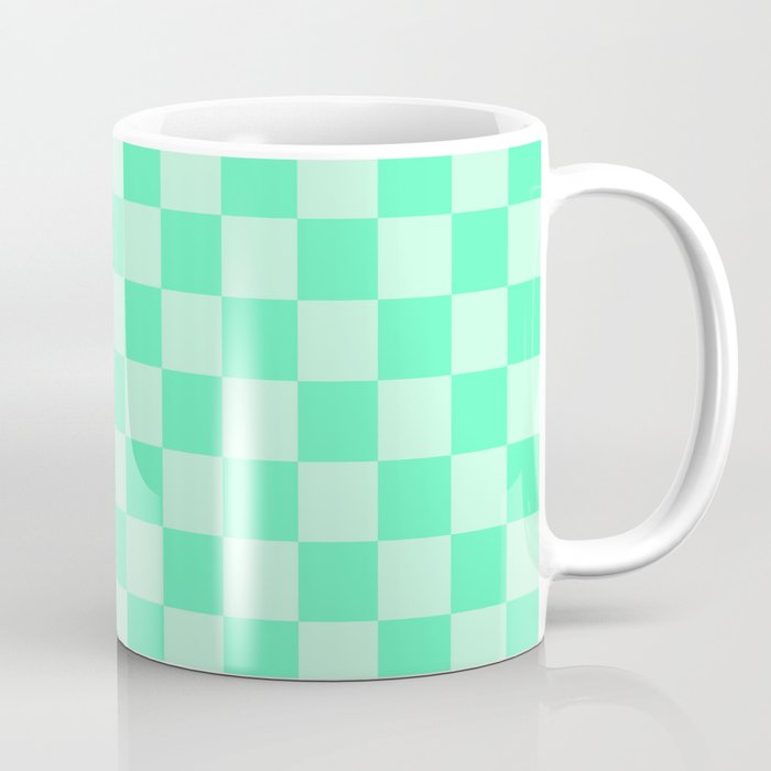 Mint Green Check Coffee Mug