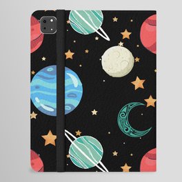 galaxy - planets, stars, moon, saturn iPad Folio Case