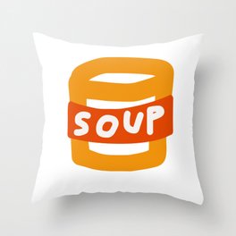 Food Illustration (Soup Can #1 from Food Island) Throw Pillow