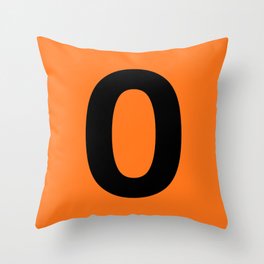 Number 0 (Black & Orange) Throw Pillow