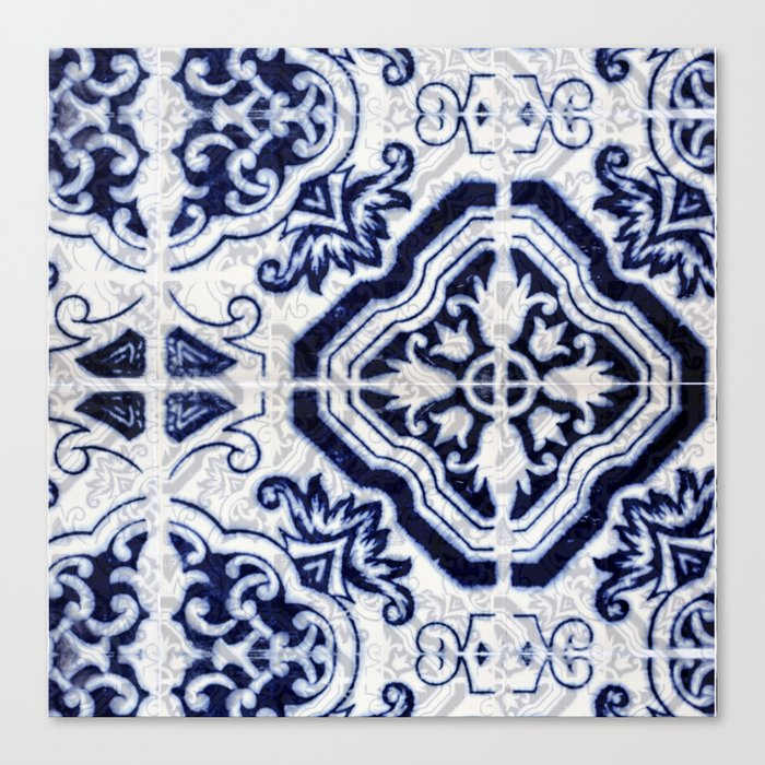 Azulejo VI - Portuguese hand painted tiles Canvas Print