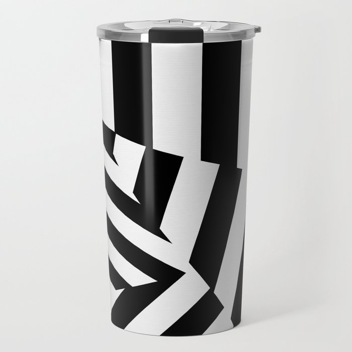 RADAR/ASDIC Black and White Graphic Dazzle Camouflage Travel Mug