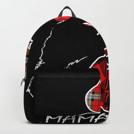 Buffalo Plaid Flannel Bear Mama Proud Mom Family Backpack