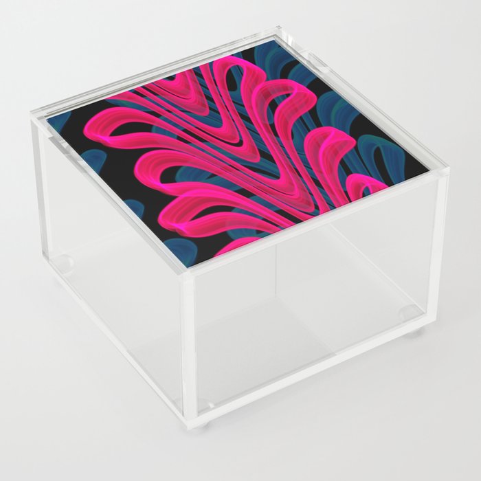 Neon Psychedelic Seaweed design Acrylic Box