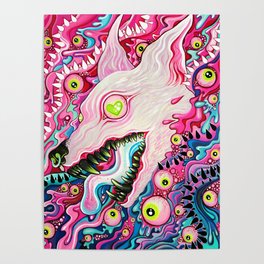 Glitterwolf Acrylic Painting Poster