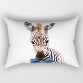 Baby Zebra With Blue Bowtie, Baby Boy Nursery, Baby Animals Art Print by Synplus Rectangular Pillow