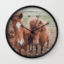 icelandic ponies Wall Clock