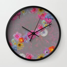 Flowers mixed Wall Clock