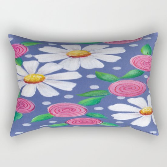 Daisey Pattern Rectangular Pillow