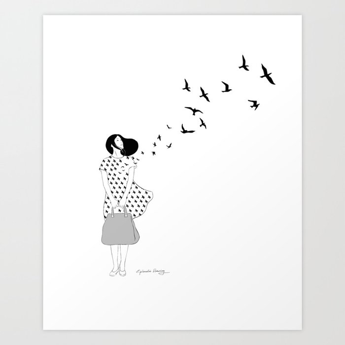 Once She Saw the Birds Flying Off Art Print