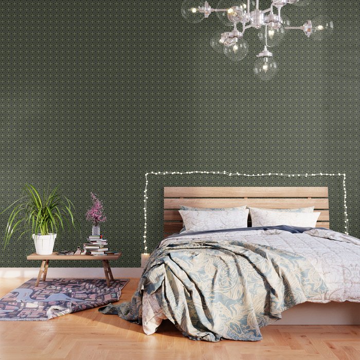 Kaleidoscope - Cucumber Vine and Trellis Wallpaper