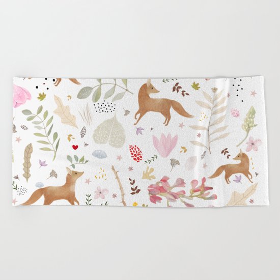 little foxes Beach Towel