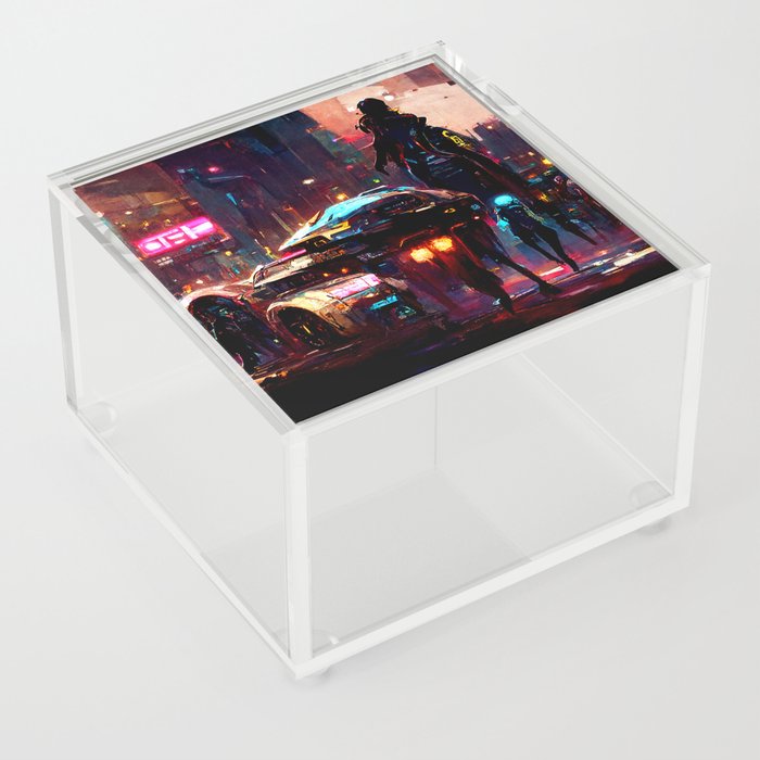 Postcards from the Future - Cyberpunk Street Acrylic Box