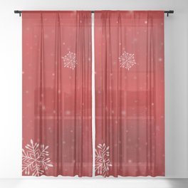 Red magic christmas Sheer Curtain