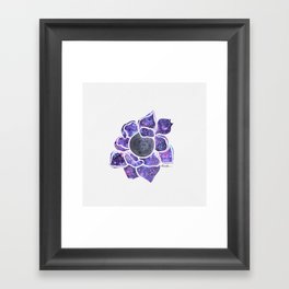 Galaxy-Moon-flower Framed Art Print
